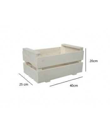 Caja madera 40 x 25x20cm blanca
