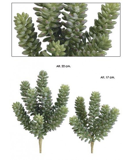 Planta artificial mini plástico sedum Alt.14cm 