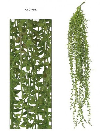 Colgante plástico senecio 73cm verde