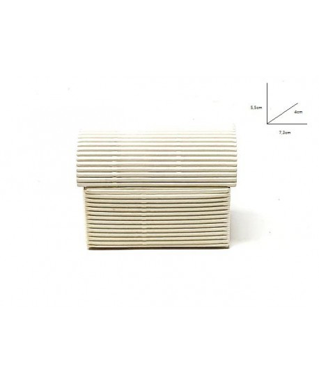Envase baúl cartón ondulado blanco 7,3 x 5,5x4cm