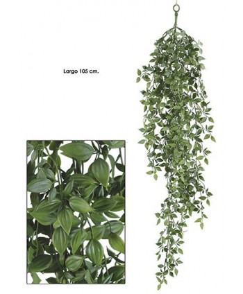 Colgante plástico mini hojas 105cm verde