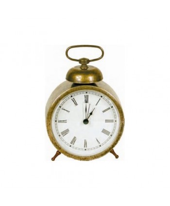 Reloj sobremesa despertador Alt 18cm D 11cm bronce viejo