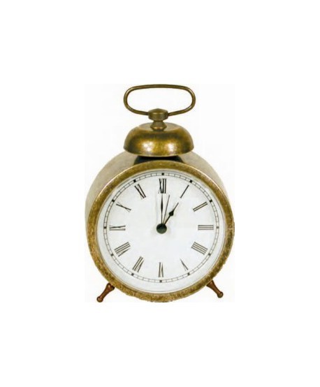 Reloj sobremesa despertador Alt.18cm D.11cm bronce viejo