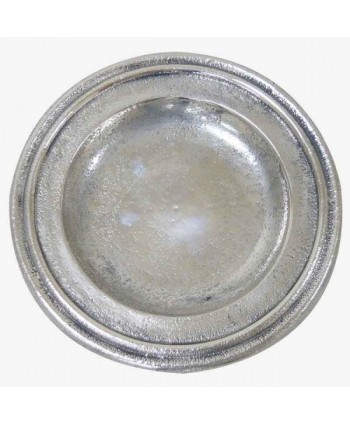 Plato pan plateado irregular d 13 5cm 
