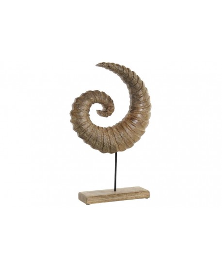 Cuerno espiral 29x7x45,5cm en base madera
