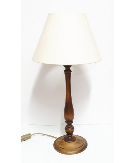 Lámpara sobremesa madera envejecida Alt.60cm s/pantalla d.30cm