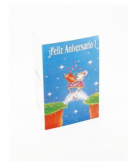 Lote de 15 tarjetas regalo libro 8x11cm: Feliz aniversario