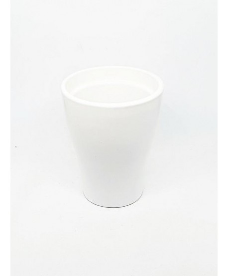 Macetero cerámica d.7cm Alt.9cm blanco