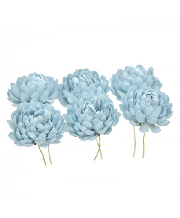 Bolsa de 6 unidades flor crisantemo 3 5cm azul empolvado