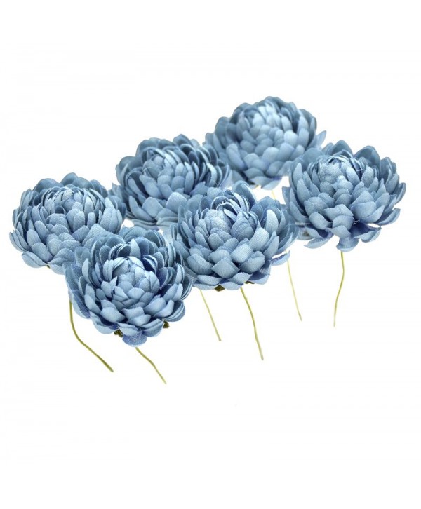 Bolsa de 6 unidades flor crisantemo 3 5cm azul oxford