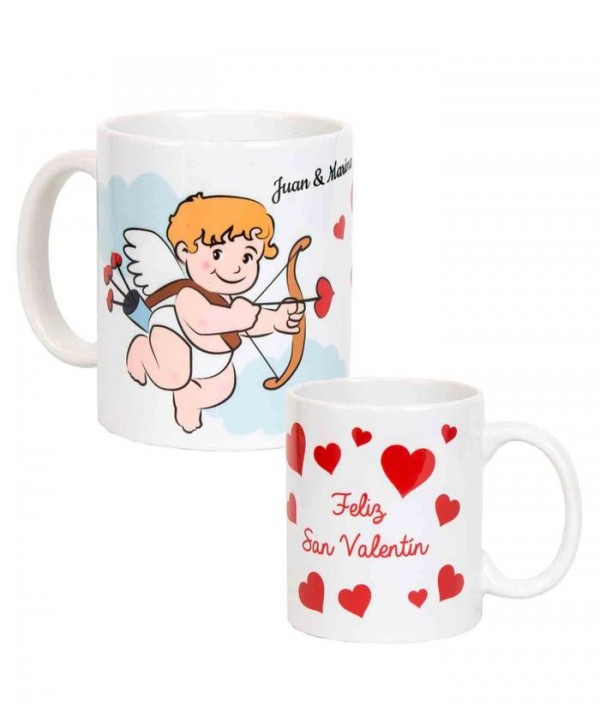 Regalo taza feliz día de San Valentín personalizable 9 x 8cm