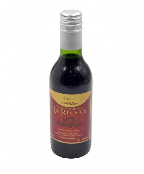 Vino tinto 100ml botella cristal oscuro Alt.16cm