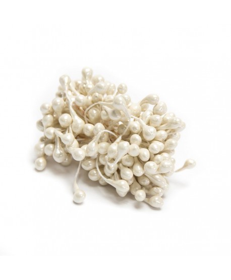 Pomito flor mini pasta pistilo perlado xl (3mm) x 100 marfil