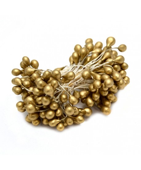 Pomito flor mini pasta pistilo perlado xl (3mm) x 100 oro