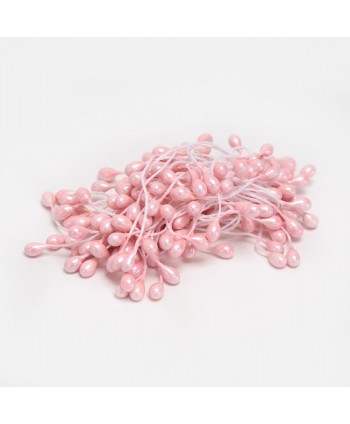 Pomito flor mini pasta pistilo perlado xl  3mm  x 100 rosa empolvado