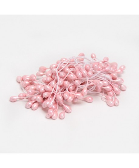 Pomito flor mini pasta pistilo perlado xl (3mm) x 100 rosa empolvado