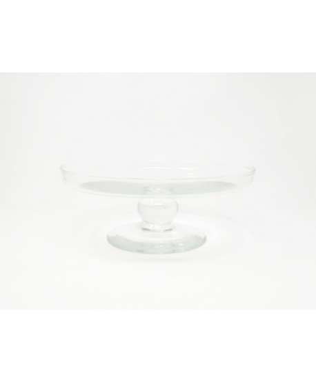 cristal plato tarta c/pie s/tapa Alt.10cm d.25cm