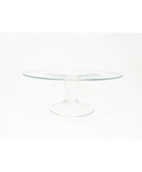 Alquiler cristal plato tarta c/pie s/tapa Alt.11,5cm d.31cm plano