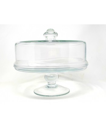 Plato tarta cristal c/pie c/tapa Alt 27cm d 30cm 