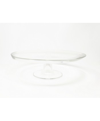 Plato tarta cristal c/pie s/tapa Alt 10cm d 35cm
