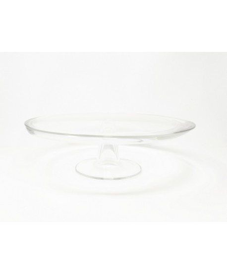 Alquiler plato tarta cristal c/pie s/tapa Alt.10cm d.35cm