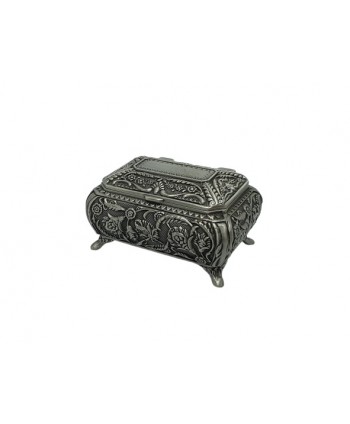 Caja joyero baúl para arras 8 x 6 5 x 3 rectangular abombada c/patas