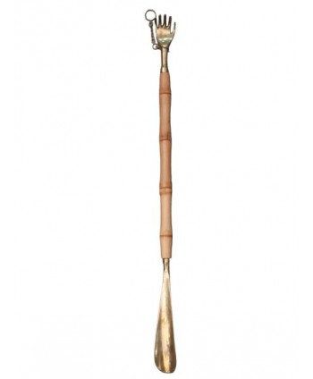 Calzador rascador bambú y latón h 56cm