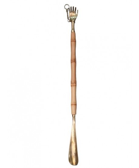 Calzador rascador bambú y latón h.56cm
