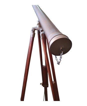 Telescopio latón c/tripode de madera/latón 1,00mts extensible 1,80mts
