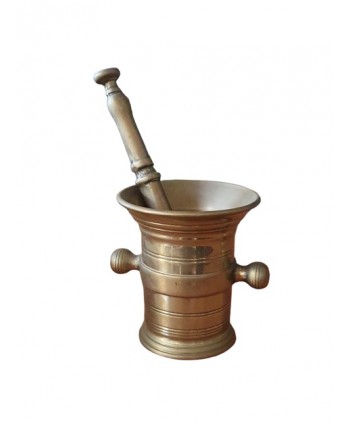 Mortero bronce envejecido Alt 10cm D 9cm