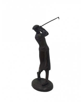 Figura bronce viejo golfista 28cm