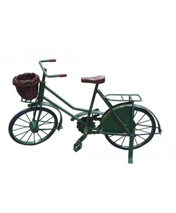 Replica bicicleta verde c/cestita medula 45x28x12cm