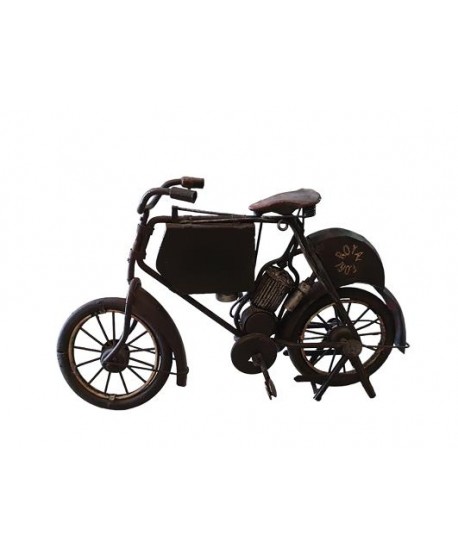 Réplica bicicleta c/motor antigua metálica 22x15x6cm