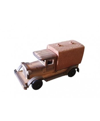 Réplica camión madera marrón 20x10x8cm