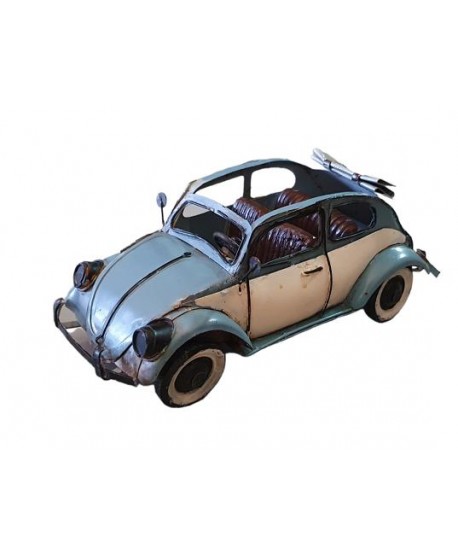 Réplica coche volkswagen escarabajo descapotable metálico 22x5x8,5x8,5cm