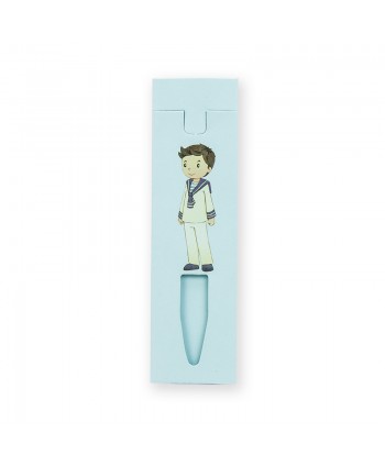 Envase funda boli6 x 10cm c/niño azul