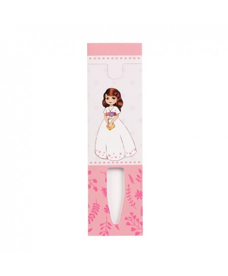 Envase funda bolígrafo 4 x 13,8cm niña rosa