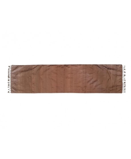 Camino de mesa 35x130cm seda salvaje marrón