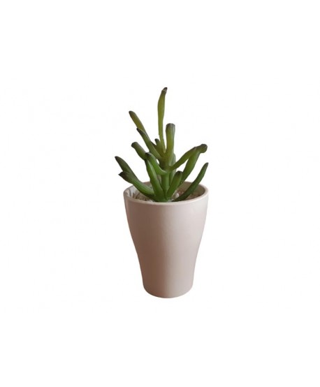 Maceta artificial d. 7cm Alt.9cm mini planta crasa tiesto cerámica blanca