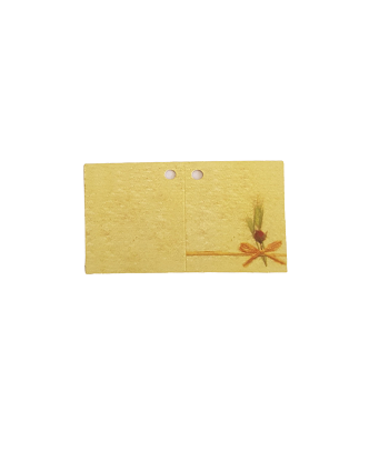 Lote 35 tarjeta comunión rectangular  5 5 x 3 5cm trigo c/rafia y flor