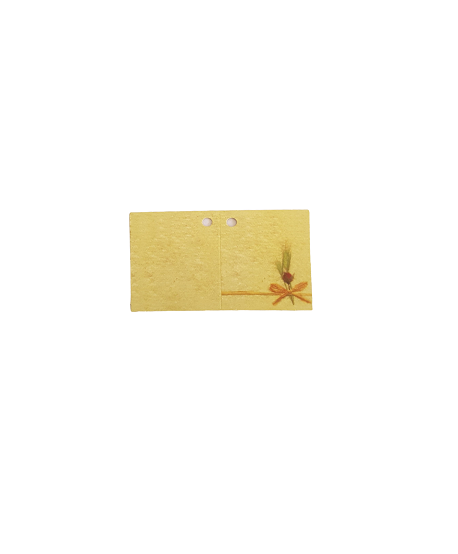 Lote 35 tarjeta comunión rectangular  5,5 x 3,5cm trigo c/rafia y flor 