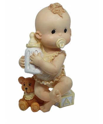 Regalo bautizo figura c/chupete niño 13cm