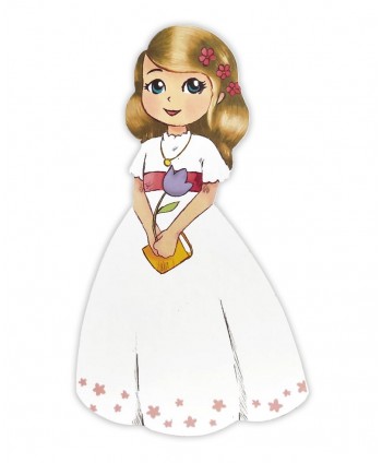Figura porexpán niña comunión c/libro 40x23x4cm rubia
