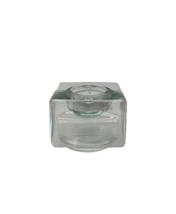 Portavela cristal c/vela flotante cuadrado 8 5x8 5x7 5cm versus