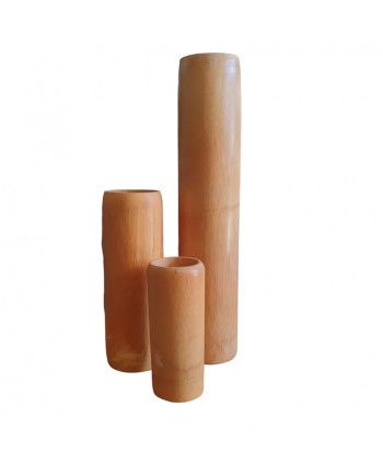Florero bambú pulido d.10cm Alt.30cm