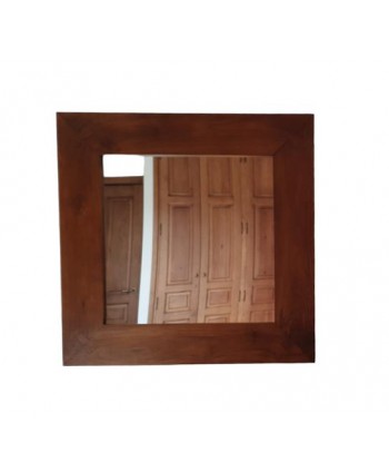 Espejo pared  90x90cm madera teca