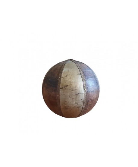 Bola decoración madera/latón gajos d.10cm