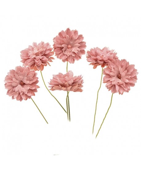 Bolsa 6 unidades flor aster 2,5cm rosa maquillaje