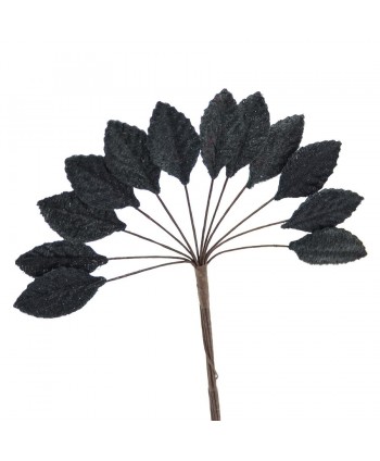 Pomito flor mini tela hojas terciopelo 3 5 x 1 8cm negra