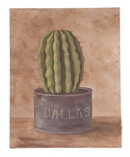 Cuadro tabla lámina 20x25cm cactus Dallas